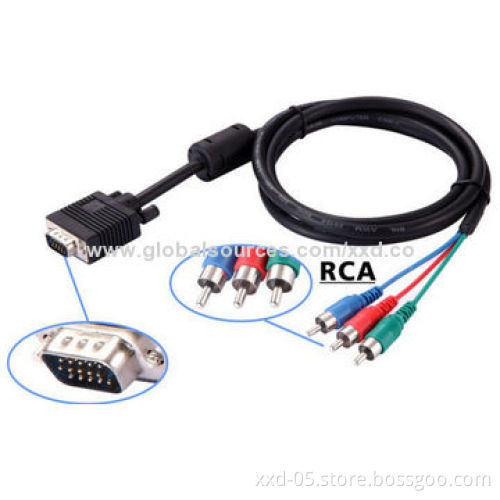 Gold Plated 3.5mm to 2 RCA Cable 1.5m 3m 5m 10m with ROHS PVC Jacket and Bare Copper CoreNew